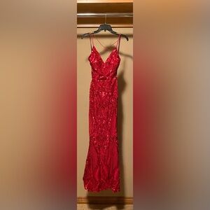B Darlin Scarlet Sequin Gown